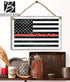 Thin Red Line Flag Sign  Personalized Name Gift For Firefighter, First Responder or EMS Officer or Family