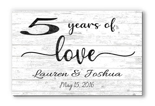 Personalized Anniversary Gift By Year Sign for Couple, Husband or Wife
