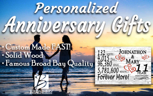 11 Year Anniversary Gift Personalized for Husband Wife or Couple