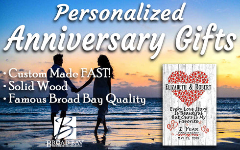 Personalized 1 Year Anniversary Gift Sign For Husband or Wife - Him Her or A Couple