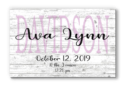 New Baby Gift Personalized Wooden Sign Custom Nursery Decor