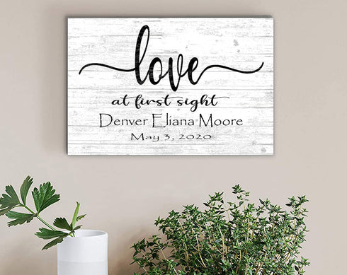 Love At First Sight Baby Sign Nursery Decor, Baby Shower Gift Idea
