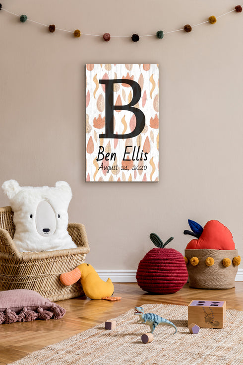 Monogram Name Sign for Baby Boy or Girl Nursery or Child's Room