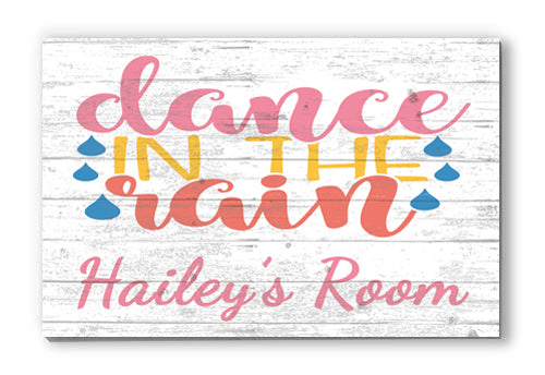 Girl's Name Sign Personalized Girl's Bedroom Decoration Dance in The Rain