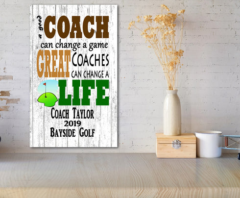 Personalized Golf Coach Gift Plaque