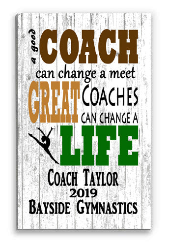 Personalized Gymnastics Coach Gift Plaque