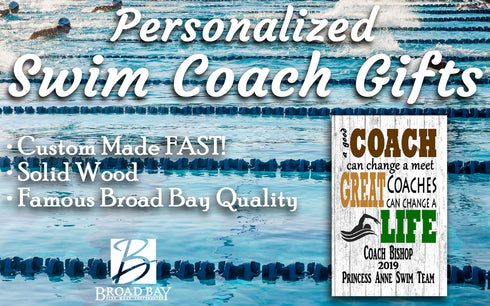 Personalized Swimming Coach Gift Plaque for Great Swim Team Coaches Custom Made