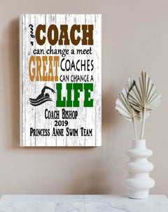Personalized Swimming Coach Gift Plaque for Great Swim Team Coaches Custom Made