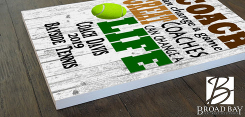 Personalized Tennis Coach Gift For GREAT Tennis Team Coaches 16.5in x 10.5in