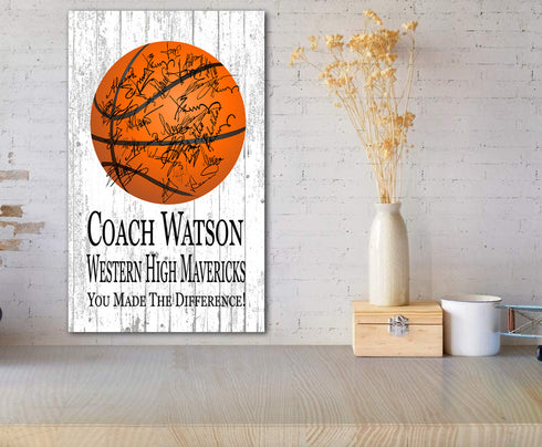 Basketball Coach Gift Plaque Personalized Signable
