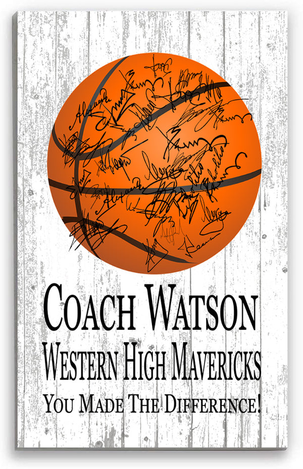 Basketball Coach Gift Plaque Personalized SIGNABLE