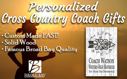 Cross Country Coach Gift Personalized Team Plaque Signable