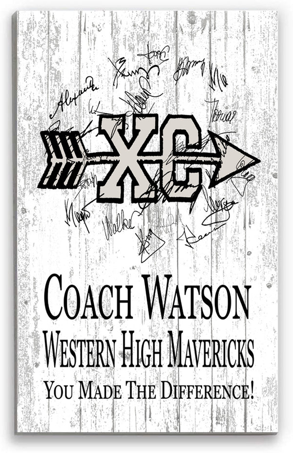 Cross Country Coach Gift Personalized Team Plaque SIGNABLE Plaque