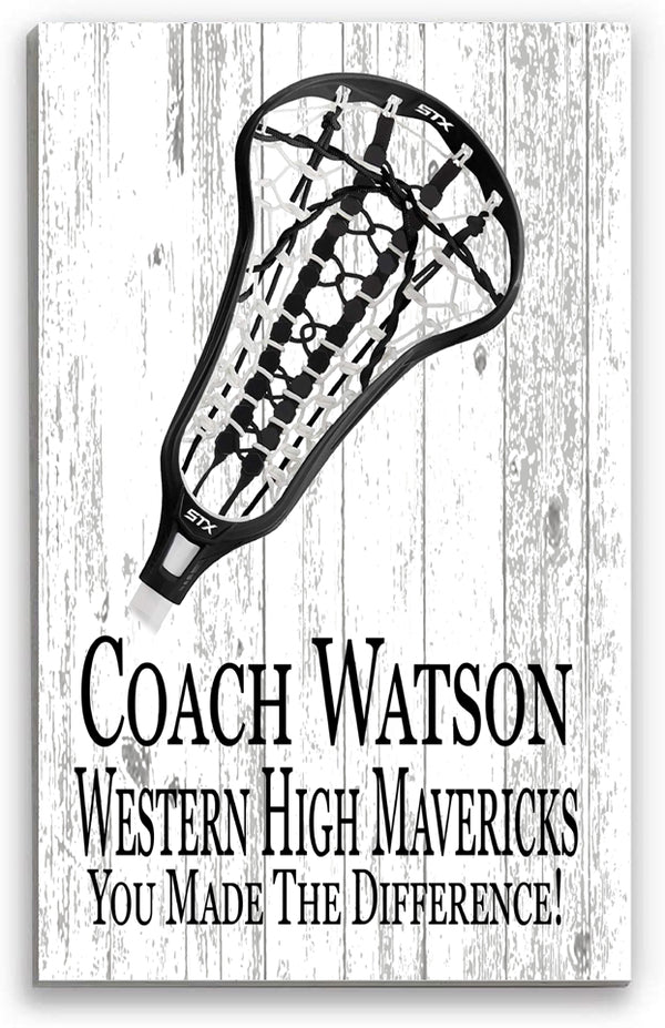 Lacrosse Coach Gift Plaque Personalized SIGNABLE for Mens or Womens LAX