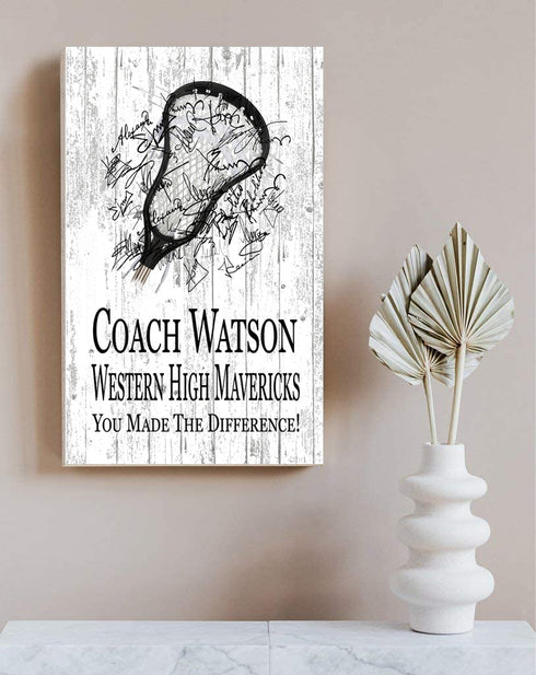 Lacrosse Coach Gift Personalized SIGNABLE Sign