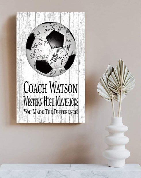 Custom Soccer Coach Gift Plaque Personalized SIGNABLE By Team For Great Coaches