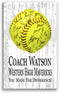 Custom Softball Coach Gift Personalized SIGNABLE for Team Coaches