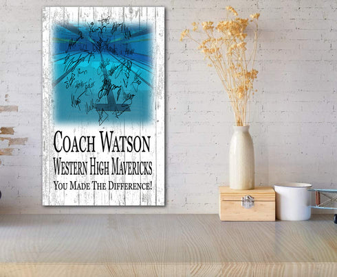 Swim Coach Gift Plaque Personalized SIGNABLE For Great Swimming Team Coaches