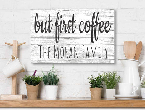But First Coffee Sign Personalized Coffee Bar Sign