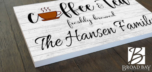 Personalized Coffee & Tea Bar Kitchen Sign