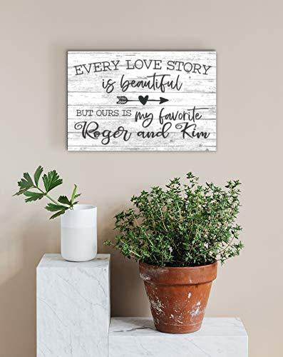 Every Love Story is Beautiful Sign Anniversary Gift or Personalized Wedding Gift