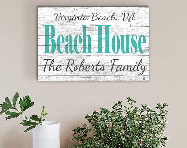 Custom Beach House Sign Personalized Coastal Décor