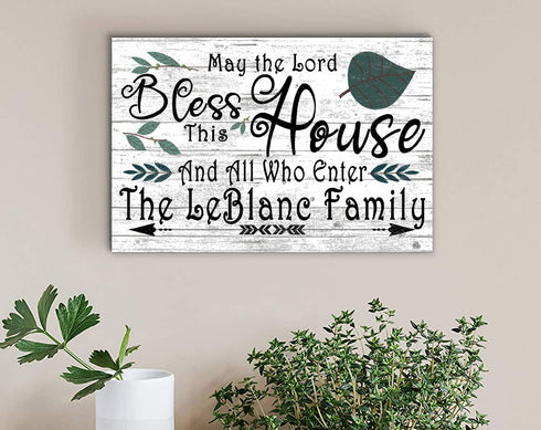 May The Lord Bless This House and All Who Enter Sign CUSTOM Wedding or Family Gift