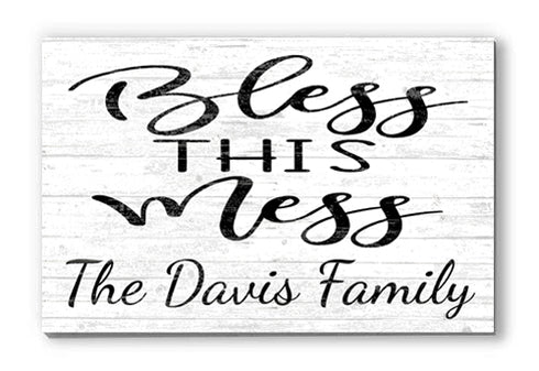 Personalized Bless This Mess Sign Funny Farmhouse Décor