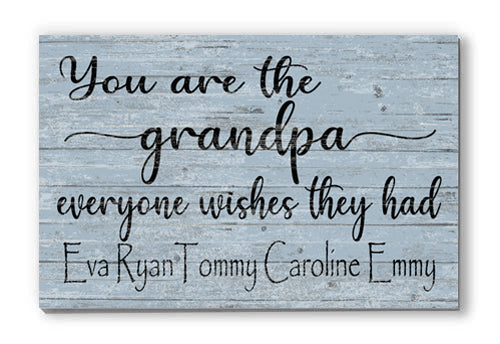 Grandfather Gift Grandpa Sign With Names Personalized You Are The Grandpa Everyone Wishes They Had