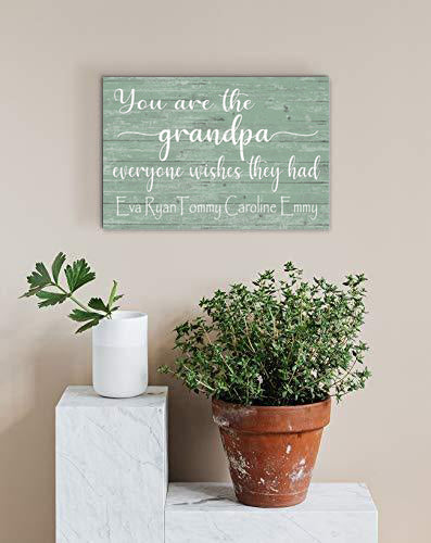 Grandfather Gift Grandpa Sign With Names Personalized You Are The Grandpa Everyone Wishes They Had