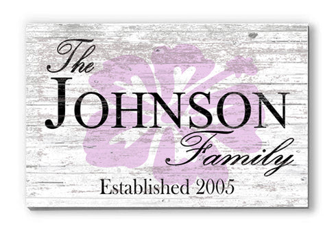 Personalized Home Sign Custom Hibiscus Wooden Decor for Beach House