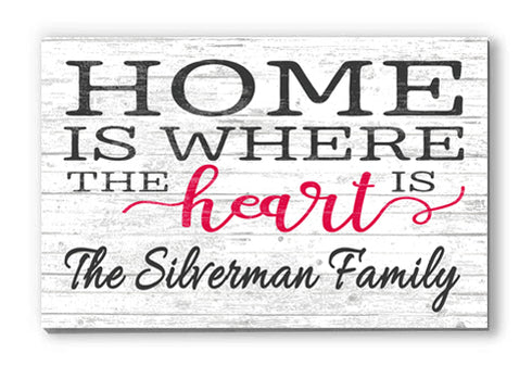 Home Is Where the Heart Is Sign Solid Wood 16.5in x 10.5in