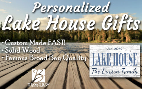Custom Lake House Sign Personalized Solid Wood