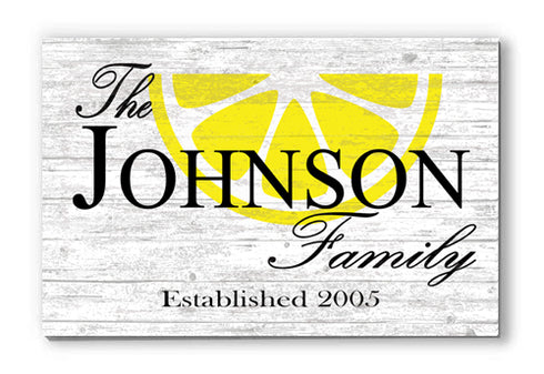 Personalized Lemon Family Name Sign Customized Wood Farmhouse Decor Gift