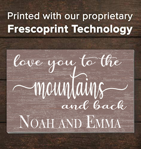 Personalized Mountain Home Sign - Love You To The Mountains and Back