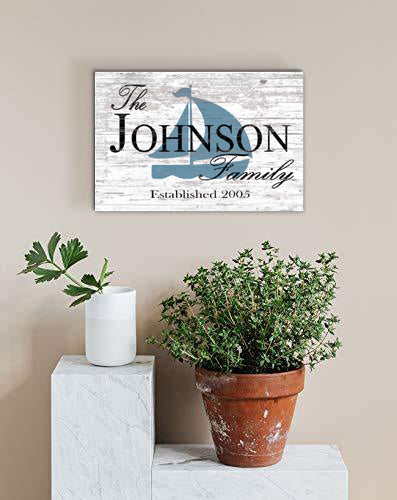 Personalized Family Name Sign for Beach or Lake House Nautical Décor