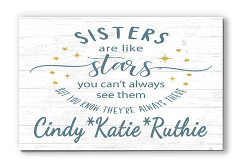Sister Gift Sign Sisters are Like Stars Personalized