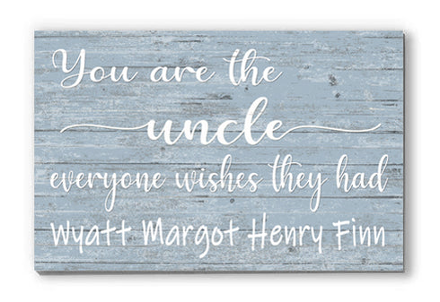 You Are The Uncle Everyone Wishes They Had Sign With Names of Nieces and Nephews