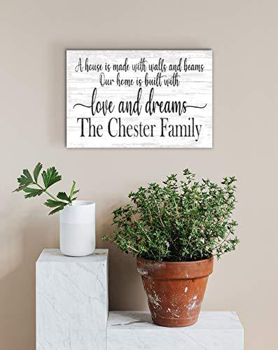 Family Name Sign Personalized Farmhouse Quote Décor