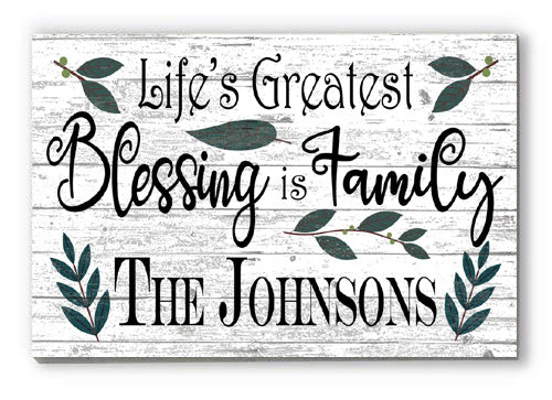 Home Blessing Sign Personalized Family Name Farmhouse Decor Wall Art