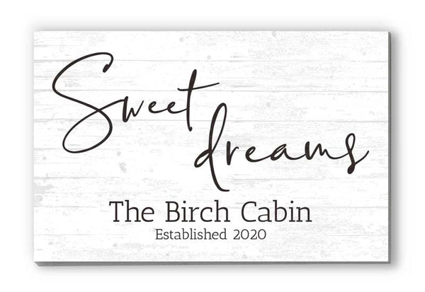 Sweet Dreams Sign Personalized Farmhouse Decor Quote Family Wall Art - 16.5" x 10.5"