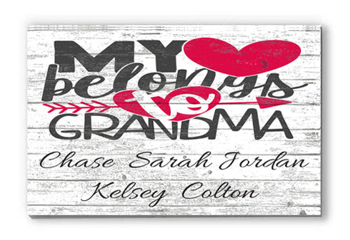 Grandma Gift Sign Personalized with Grandkids Names