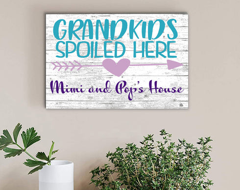 PERSONALIZED Grandkids Spoiled Here Sign Grandma & Grandpa Gift Idea