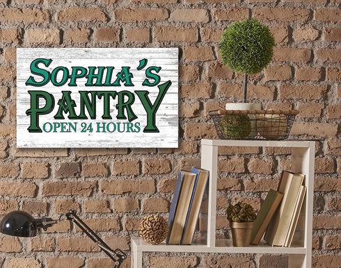 PERSONALIZED Kitchen Pantry Sign Rustic Farmhouse Style Decor