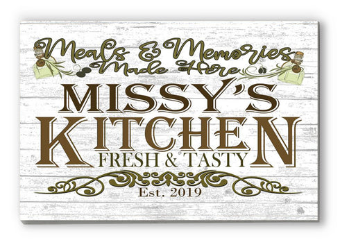 Meals and Memories Made Here Sign For Kitchen
