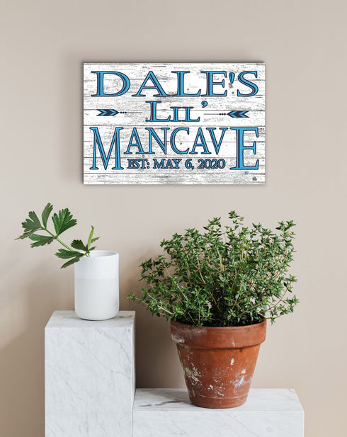 Little Man Cave Sign PERSONALIZED Wall Art for Boys Room or Nursery