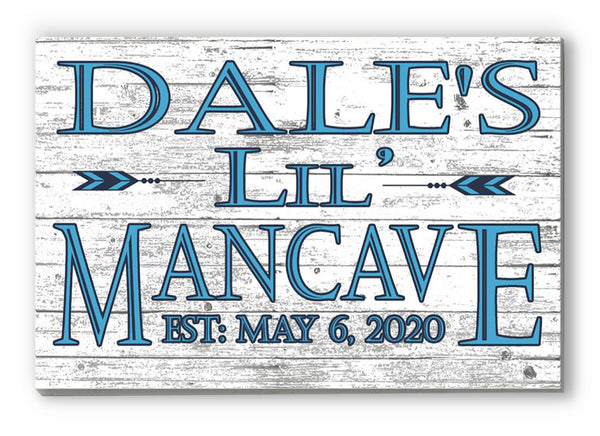 Little Man Cave Sign PERSONALIZED Wall Art for Boys Room or Nursery