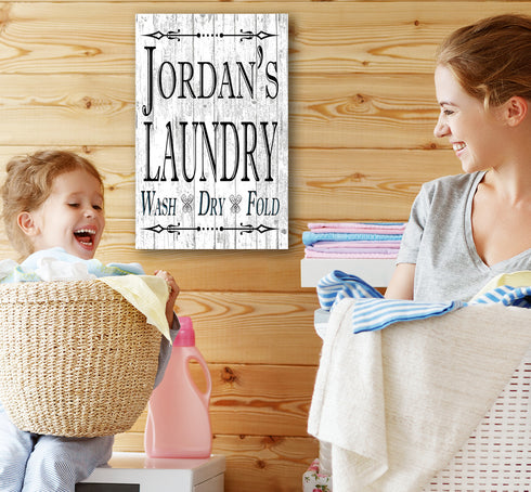 Personalized Laundry Room Sign Wash Dry Fold
