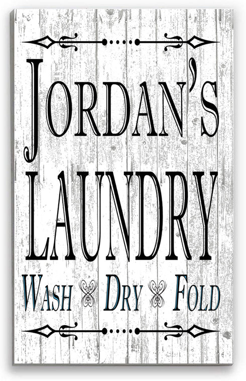 Personalized Laundry Room Sign Wash Dry Fold