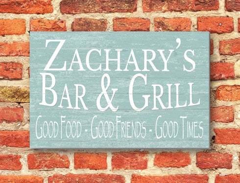 Custom Man Cave Bar & Grill Sign Personalized Gift